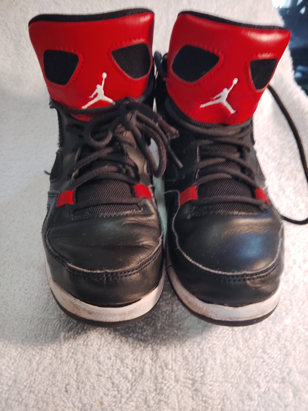 Jordan Kids' Black and Red High-Top Basketball Shoes